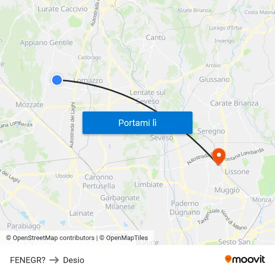 FENEGR? to Desio map