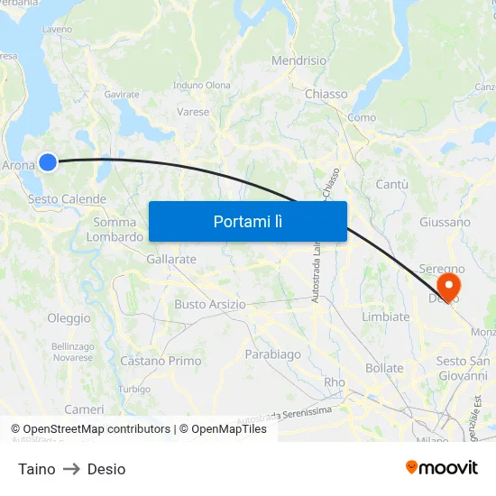 Taino to Desio map