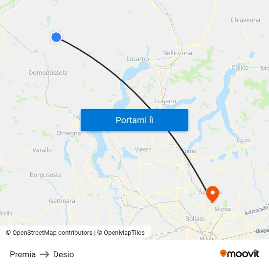 Premia to Desio map