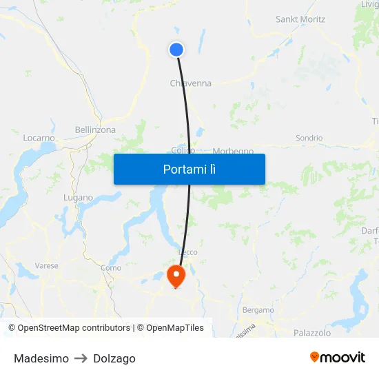 Madesimo to Dolzago map