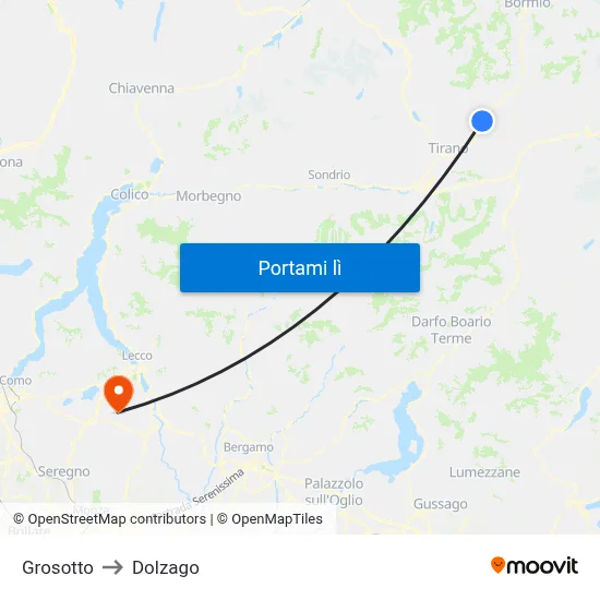 Grosotto to Dolzago map