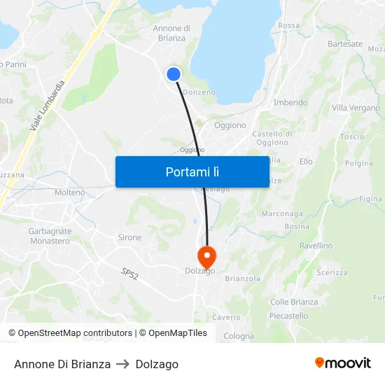Annone Di Brianza to Dolzago map
