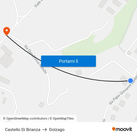 Castello Di Brianza to Dolzago map