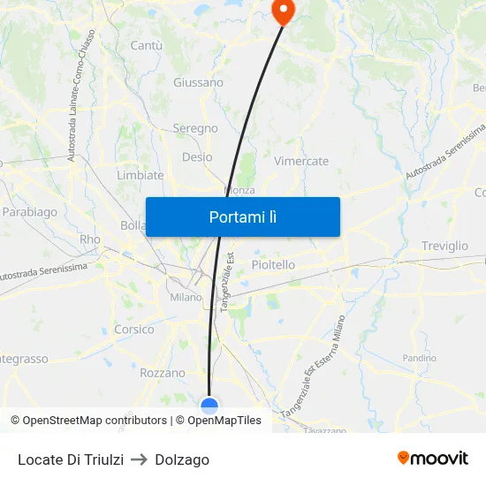 Locate Di Triulzi to Dolzago map