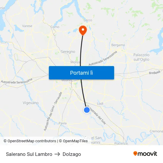 Salerano Sul Lambro to Dolzago map
