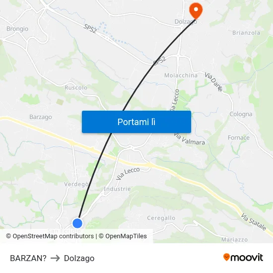 BARZAN? to Dolzago map
