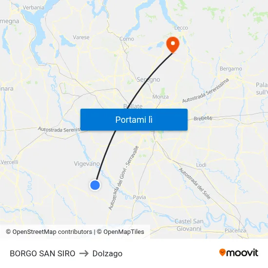 BORGO SAN SIRO to Dolzago map