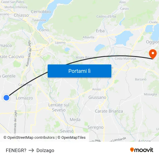 FENEGR? to Dolzago map