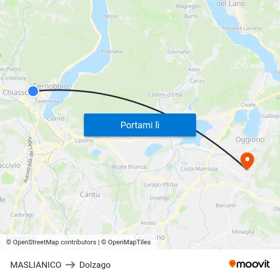 MASLIANICO to Dolzago map