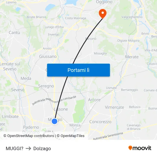 MUGGI? to Dolzago map