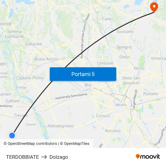 TERDOBBIATE to Dolzago map