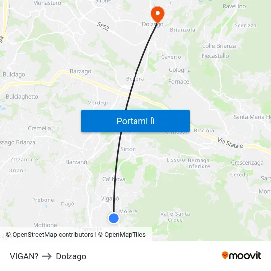 VIGAN? to Dolzago map