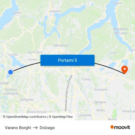 Varano Borghi to Dolzago map