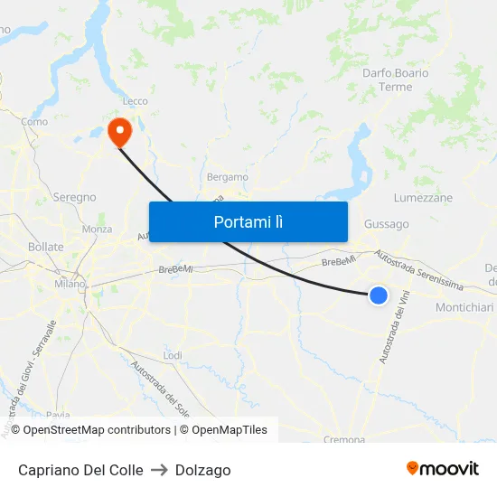 Capriano Del Colle to Dolzago map