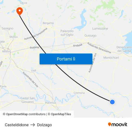 Casteldidone to Dolzago map