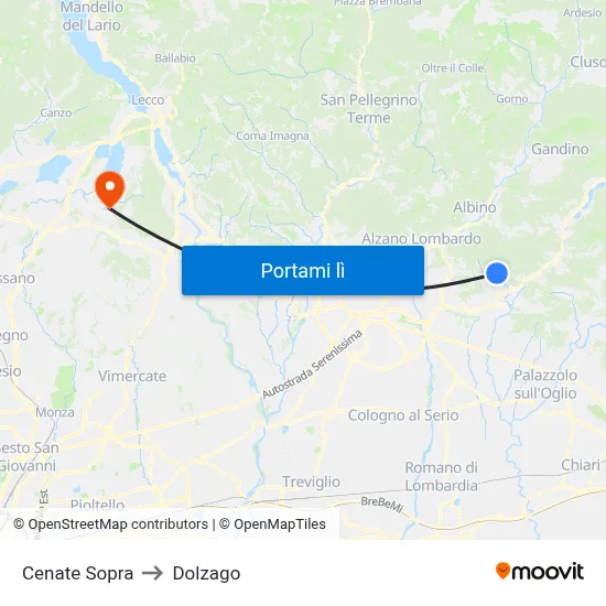 Cenate Sopra to Dolzago map