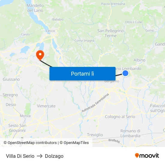Villa Di Serio to Dolzago map