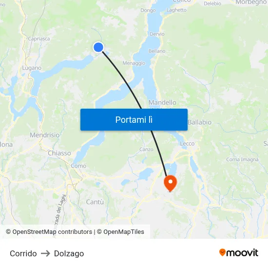 Corrido to Dolzago map
