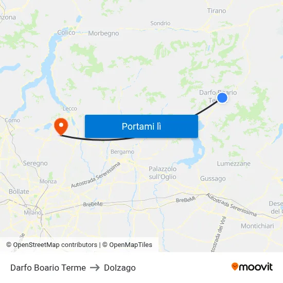 Darfo Boario Terme to Dolzago map