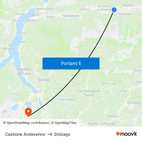 Castione Andevenno to Dolzago map