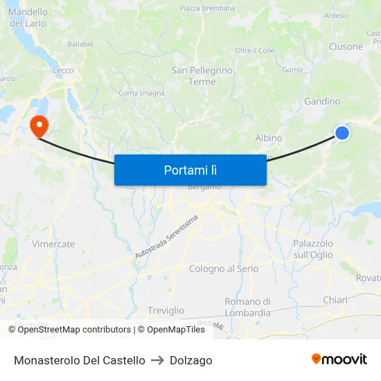 Monasterolo Del Castello to Dolzago map