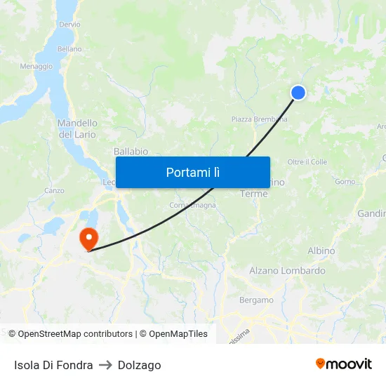 Isola Di Fondra to Dolzago map
