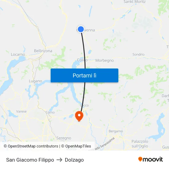 San Giacomo Filippo to Dolzago map