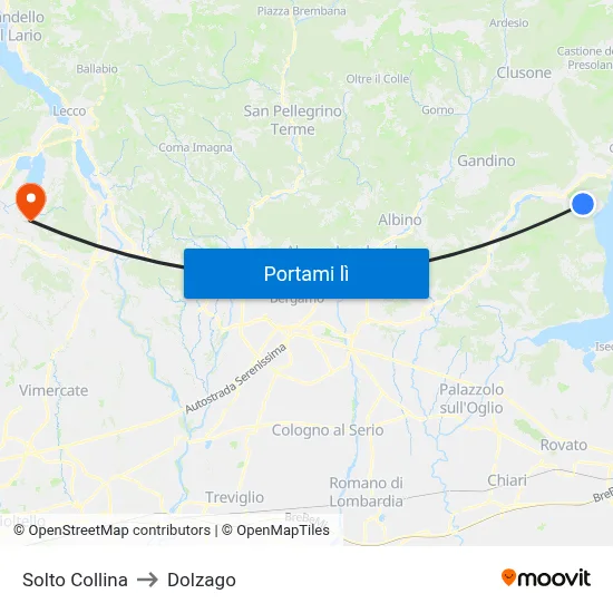 Solto Collina to Dolzago map