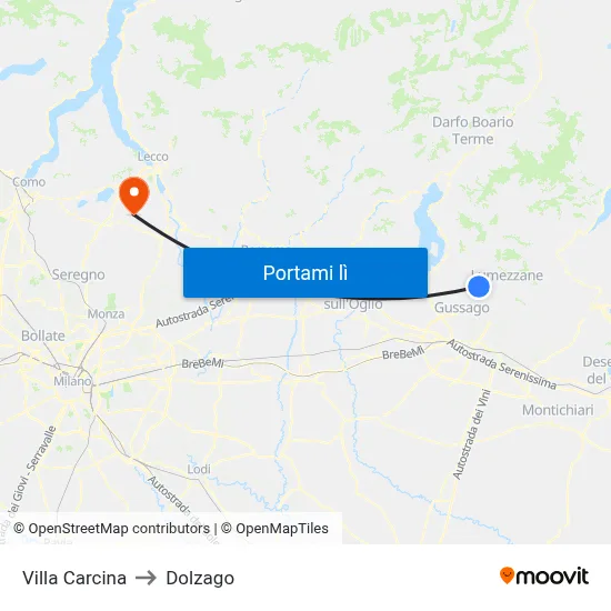 Villa Carcina to Dolzago map