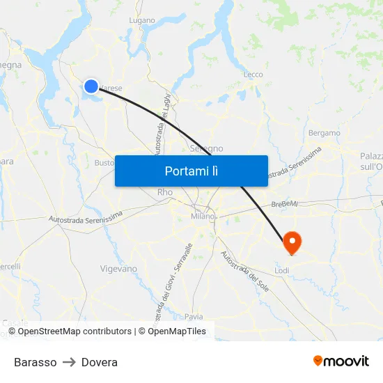 Barasso to Dovera map