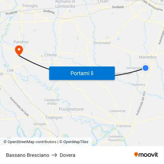 Bassano Bresciano to Dovera map
