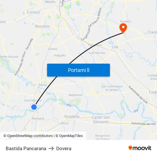 Bastida Pancarana to Dovera map