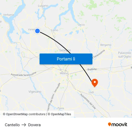 Cantello to Dovera map