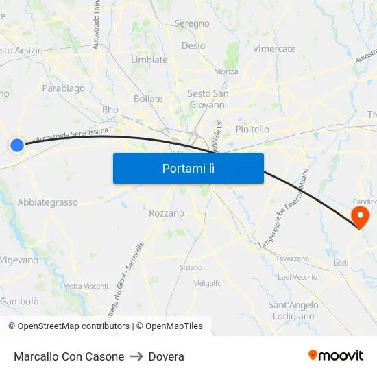 Marcallo Con Casone to Dovera map
