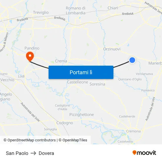 San Paolo to Dovera map