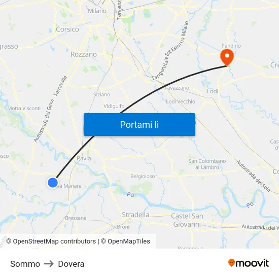 Sommo to Dovera map