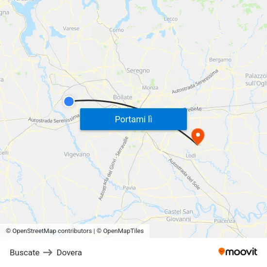 Buscate to Dovera map