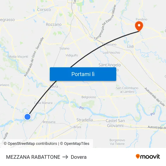 MEZZANA RABATTONE to Dovera map