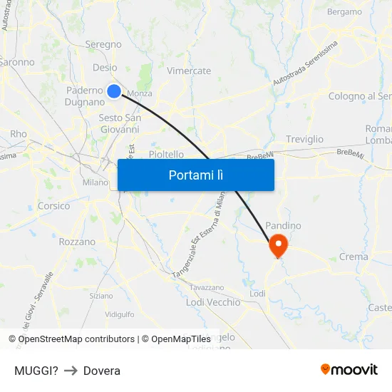 MUGGI? to Dovera map