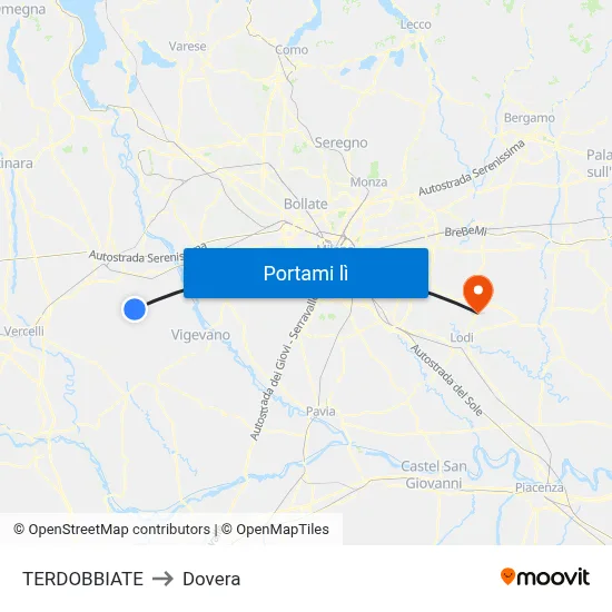 TERDOBBIATE to Dovera map