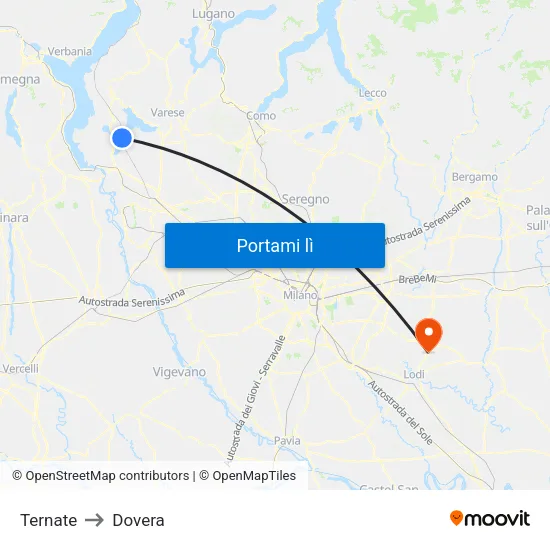 Ternate to Dovera map