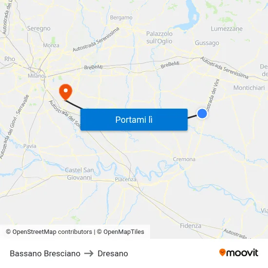 Bassano Bresciano to Dresano map