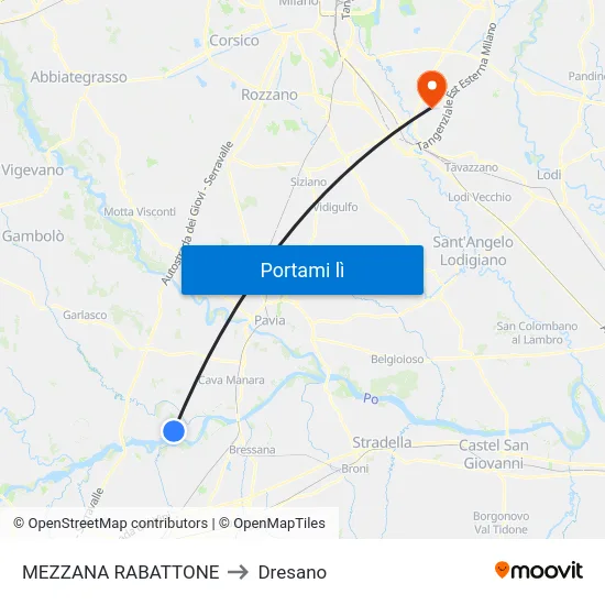 MEZZANA RABATTONE to Dresano map