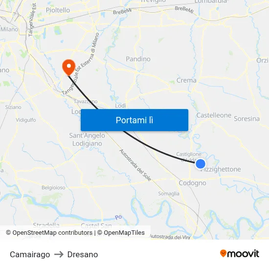 Camairago to Dresano map