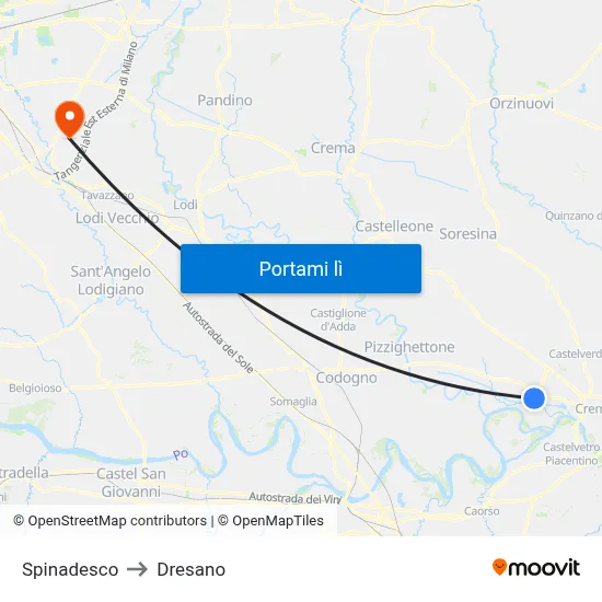 Spinadesco to Dresano map