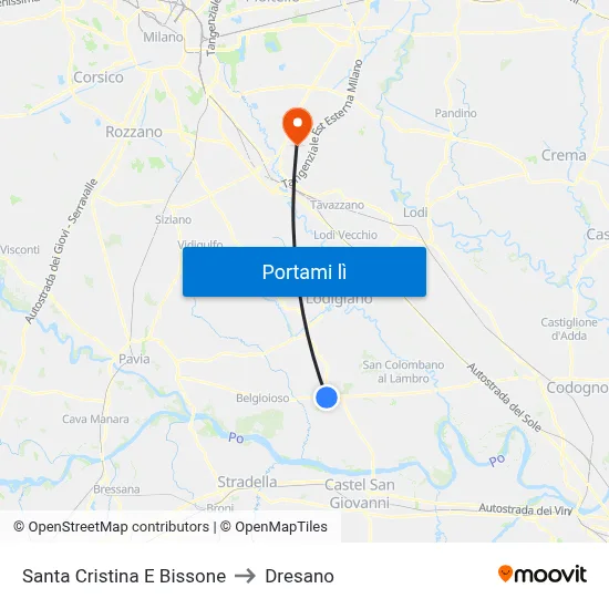Santa Cristina E Bissone to Dresano map
