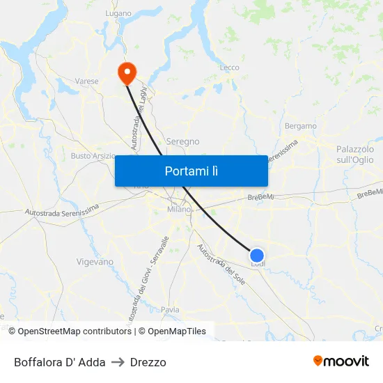 Boffalora D' Adda to Drezzo map
