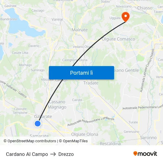 Cardano Al Campo to Drezzo map