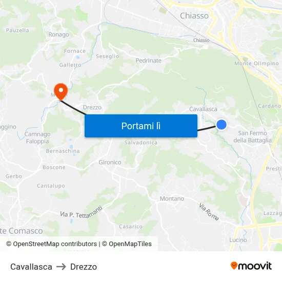 Cavallasca to Drezzo map