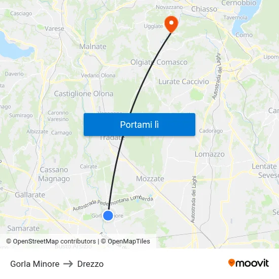 Gorla Minore to Drezzo map